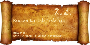 Kucsorka Lóránt névjegykártya